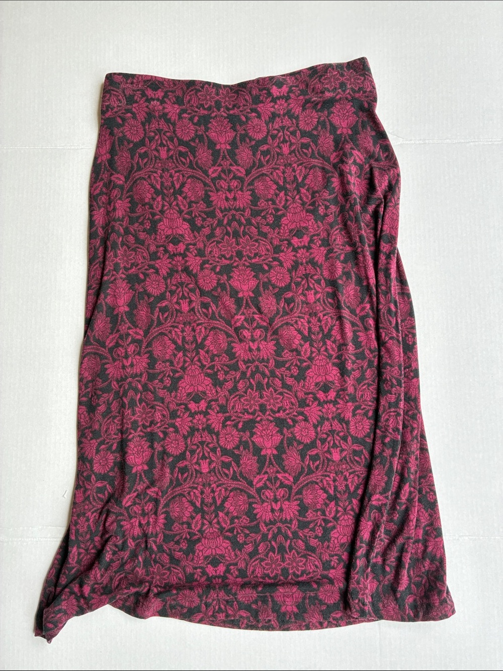 J. Jill Pink and Black Floral Maxi Skirt